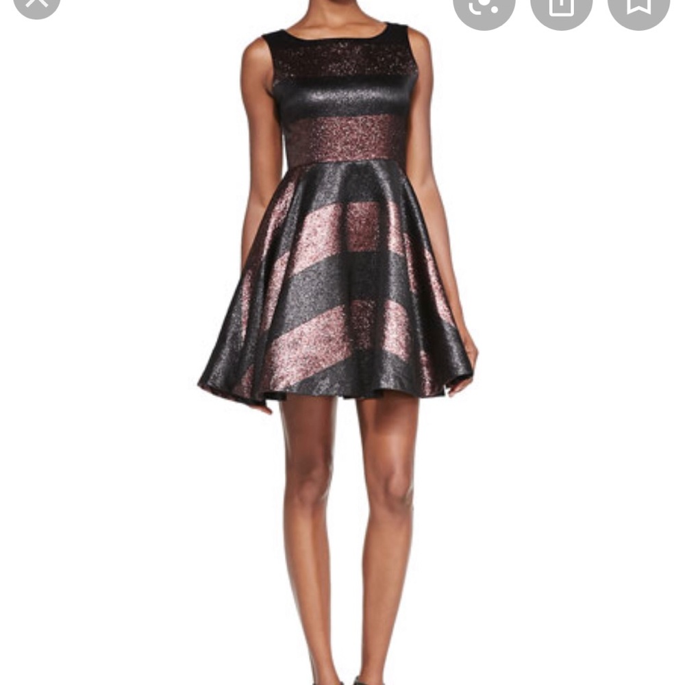 Alice + Olivia Holiday Metallic striped dress